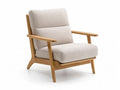 Sessel Beige aus Holz mit Polyesterbezug