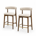 2er Set Barhocker Holzrahmen 102cm Beige