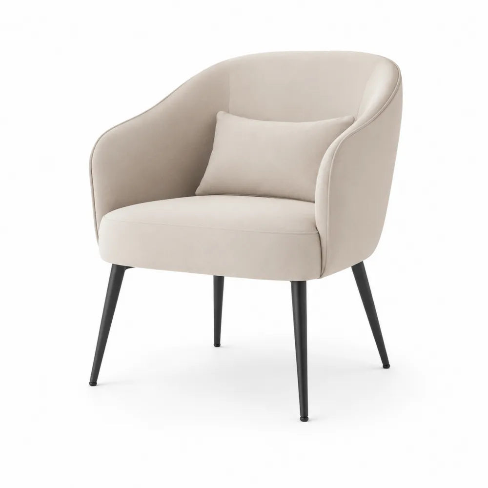 Polsterstuhl Beige mit Stahlbeinen 78 cm