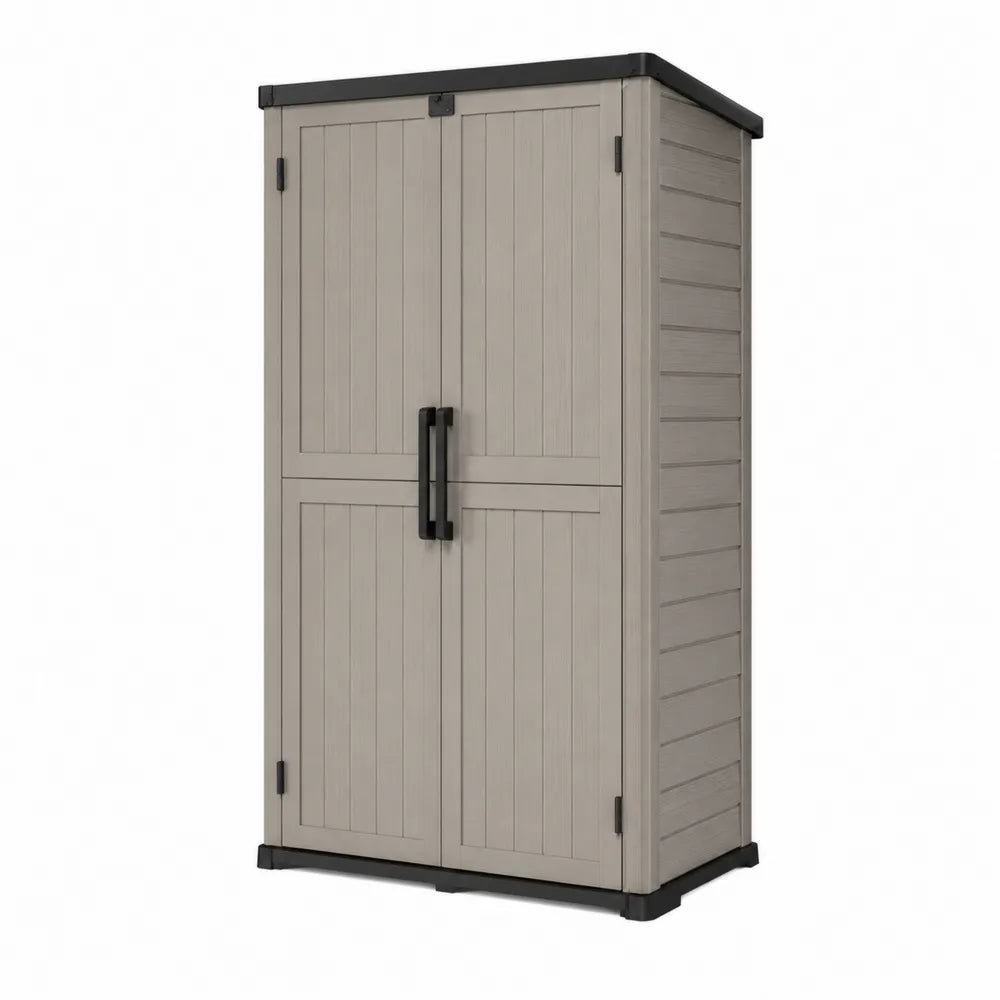 Garten Aufbewahrungsschrank Kunststoff Beige 182x80x47 cm